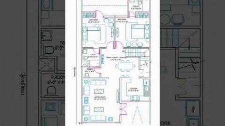 24&#39;x55&#39; 2BHK घर का नक्शा | Two bedrooms home design