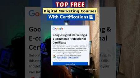 Top Free Digital Marketing Courses with Certifications |Comment “Link” #digitalmarketing #freecourse