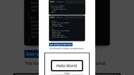 box sizing CSS Quick Tutorial #css3 #css #webdesign #webdevelopment #shorts #shortsfeed #coding