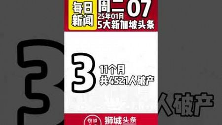 ​狮城头条：周二01月07日新加坡五大新闻#狮城头条 #新加坡 #sgheadline #新加坡新闻 #新加坡热点