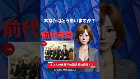 【前代未聞】22人の市長が公職選挙法違反?!