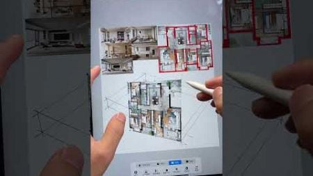 procreate最完整的平面图延伸鸟瞰图画法！ 室内设计 平面图 鸟瞰图 设计师日常 procreate绘画