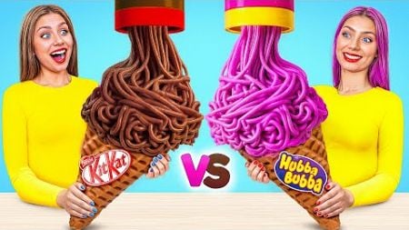 風船ガムvsチョコレートフードチャレンジ | おいしいキッチンのハック Choco DO