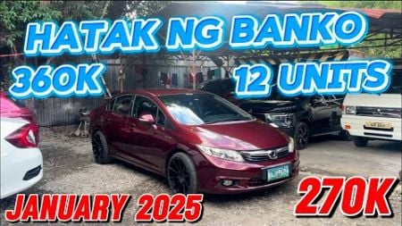 MURANG 2NDHAND CARS, HATAK NG BANKO LAHAT 5 SEATER JANUARY 2025