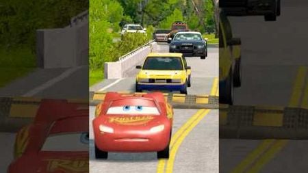 Cars vs Massive Magic Color Speed Bumps