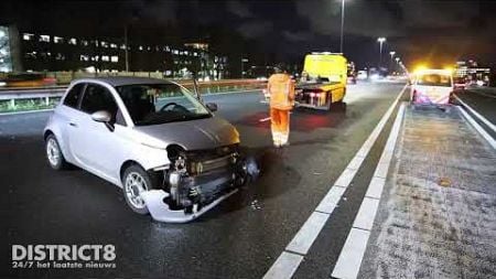 Twee rijstroken afgesloten na aanrijding met vier auto’s A13 Delft