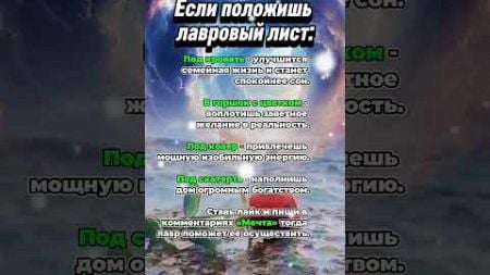 Если положишь лавровый лист #гороскоп #приметы #эзотерика #астрология #astrology