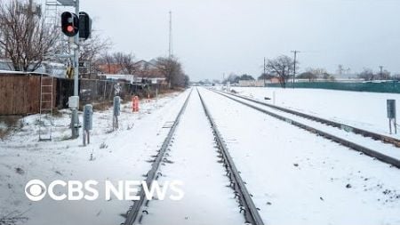 Texas and Virginia region covered in snow and sleet