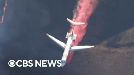 Aerial footage shows the new Creek Fire in L.A. County