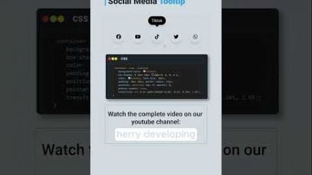 💬 Social Media Tooltip 2025! ✨ | Trendy Design with JS in 60 Seconds