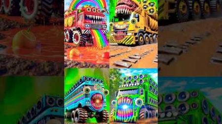 Truck horn bus, toy cars transformation, 트럭 혼 버스 장난감 자동차 변화, Camión claxon autobús autos.