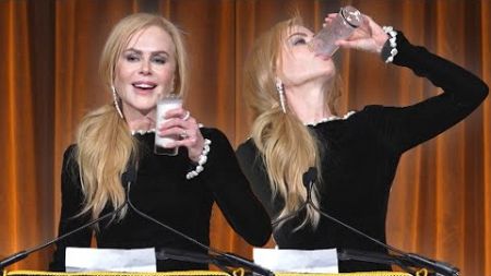 Nicole Kidman CHUGS Entire Glass of Milk During Babygirl Award Speech