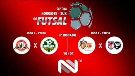 Taça Noroeste de Futsal 2025 - 3ª rodada: Sport Futsal Ijuí x Villa Romana - Resenha x ABC/Atlético